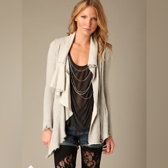 Free People Cream Bohemian Zip Up Cardigan - Picture 1 of 10